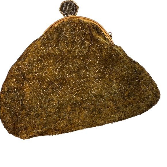 VINTAGE Elegant Gold Beaded Small Bag - Picture 3 of 6